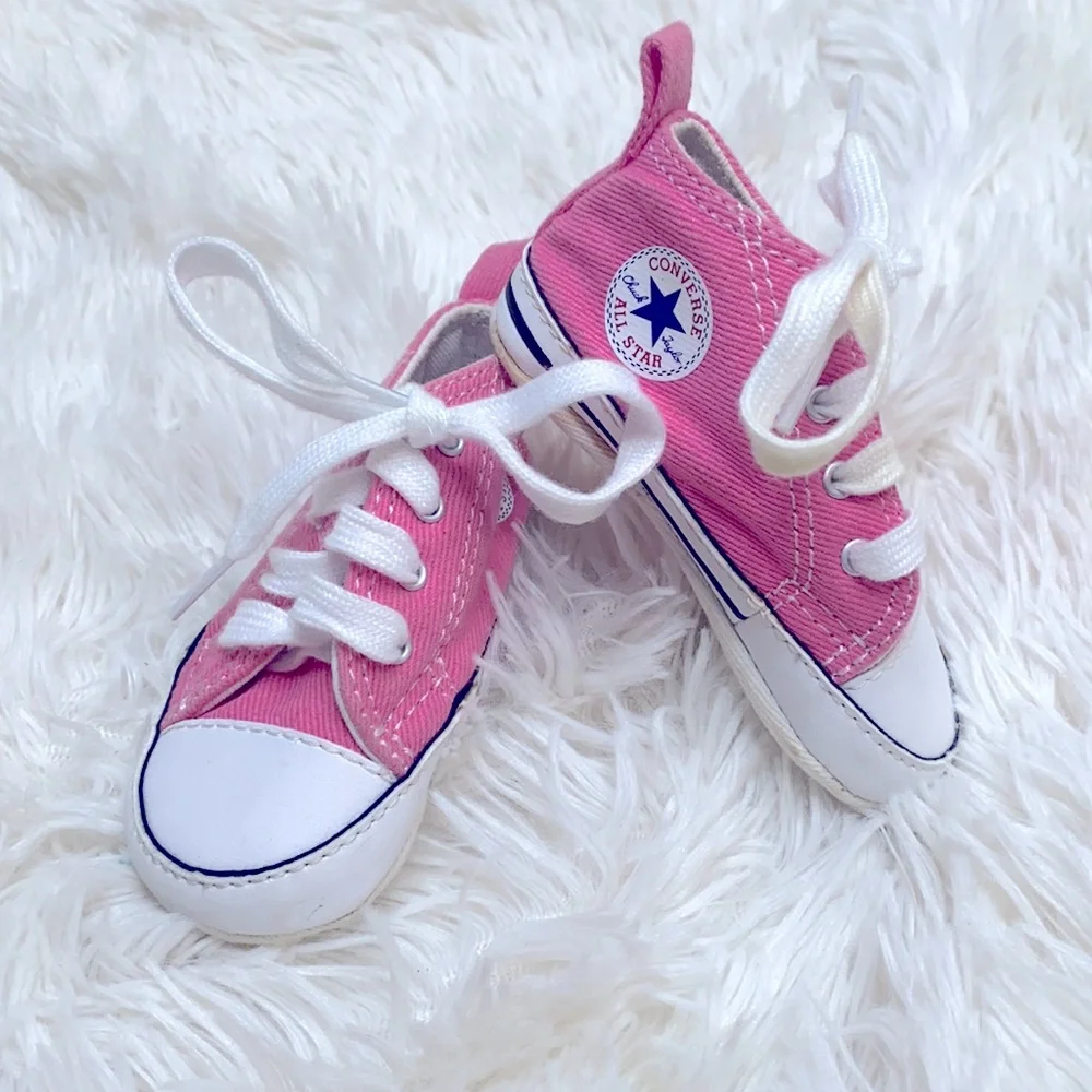 Converse Baby Girl Pink High Top Sneakers Size 2